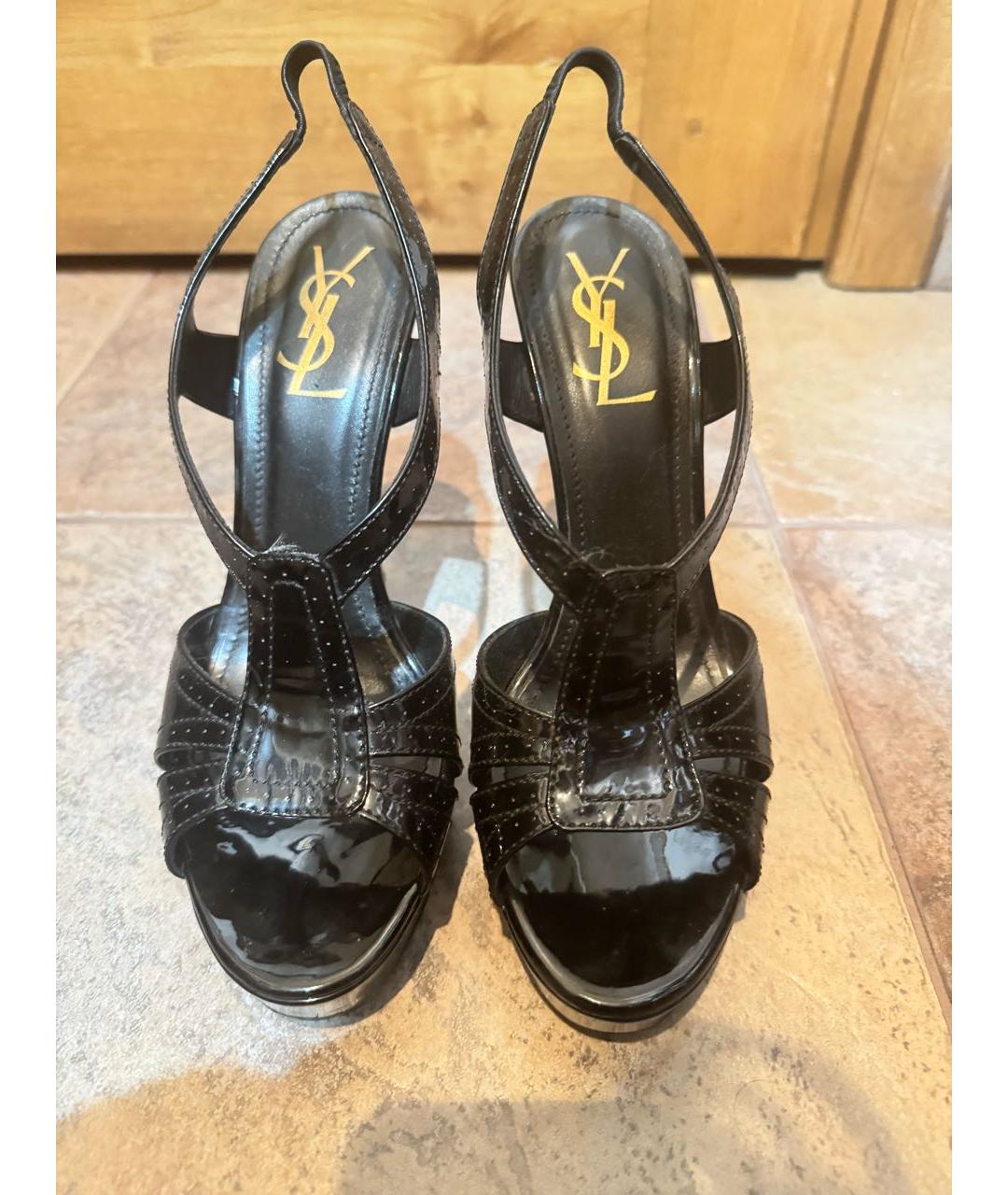 SAINT LAURENT Черные босоножки, фото 2