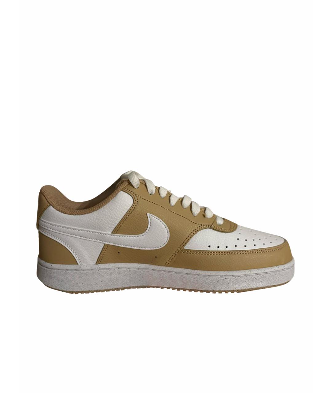 NIKE Бежевые кожаные кеды, фото 1