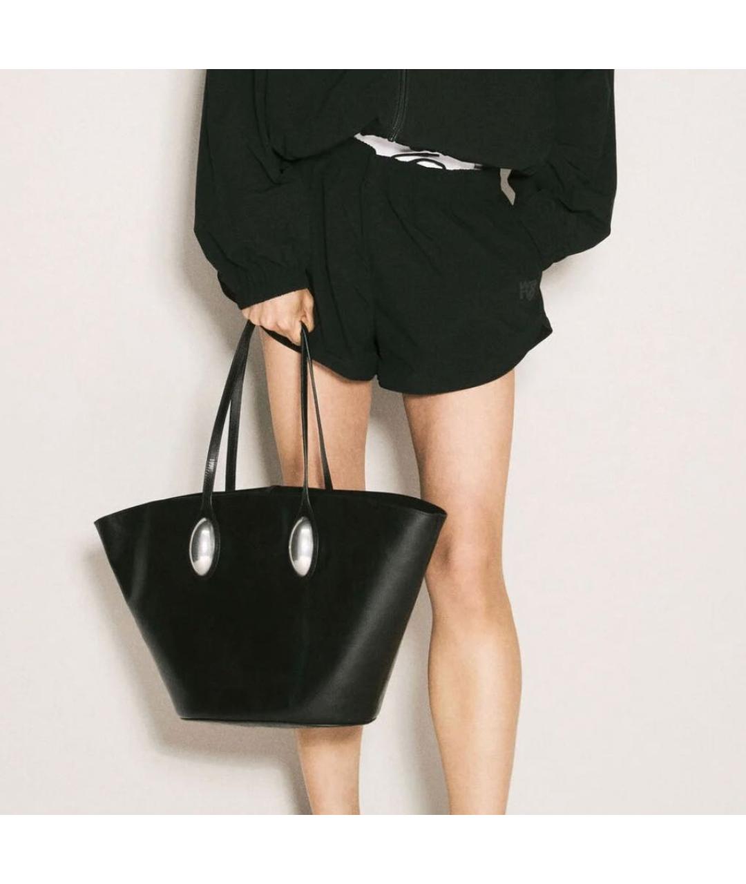 ALEXANDER WANG Черная кожаная сумка тоут, фото 3