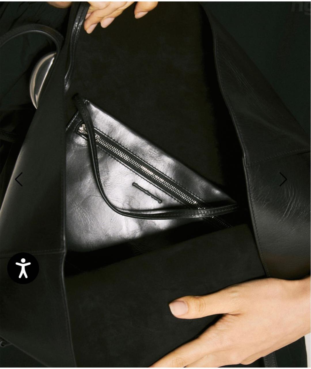 ALEXANDER WANG Черная кожаная сумка тоут, фото 4