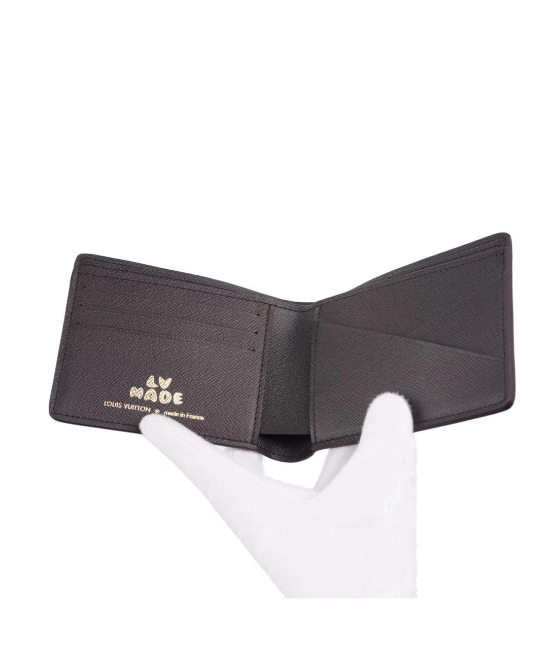 LOUIS VUITTON Коричневый кожаный кошелек, фото 4