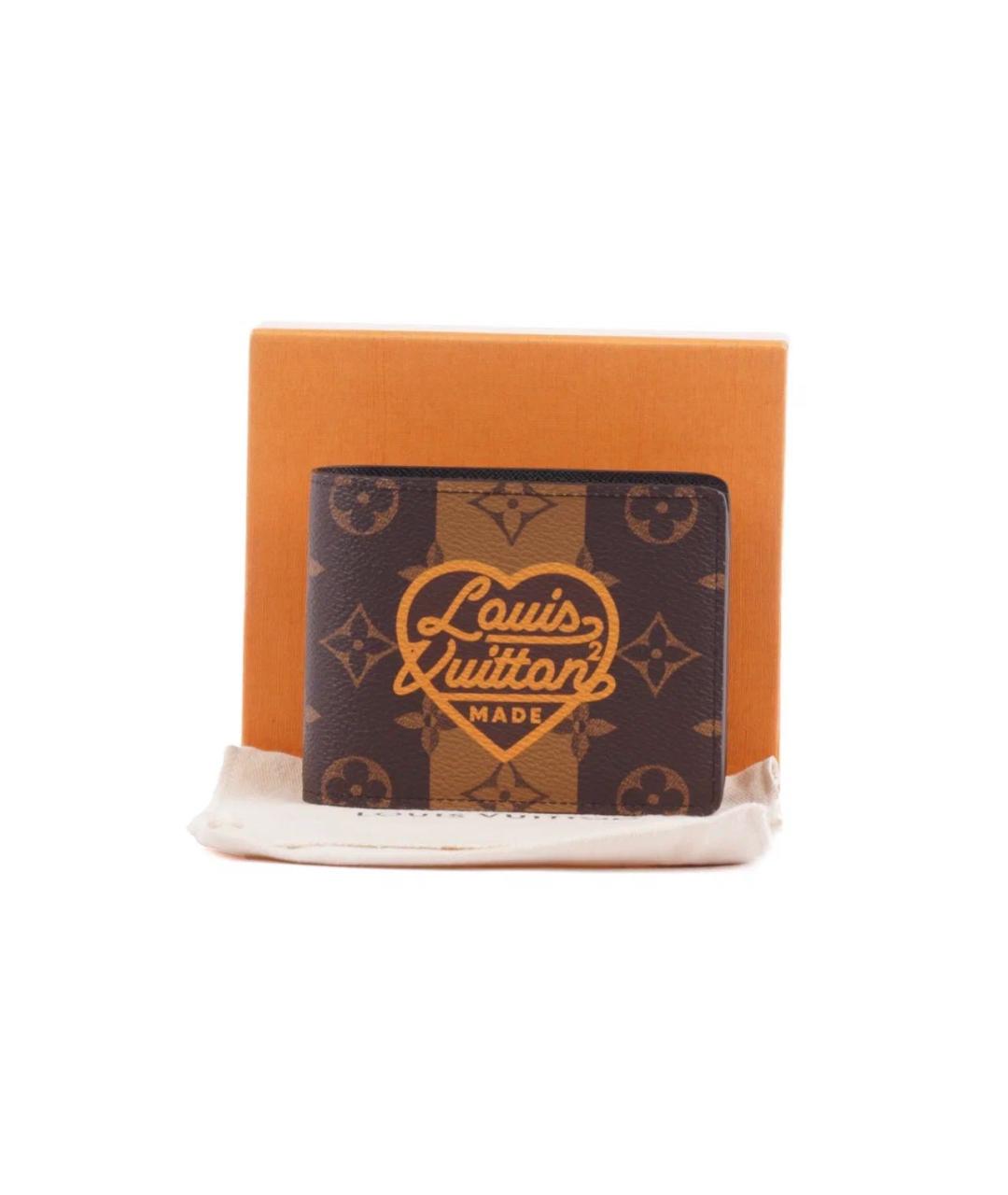 LOUIS VUITTON Коричневый кожаный кошелек, фото 2