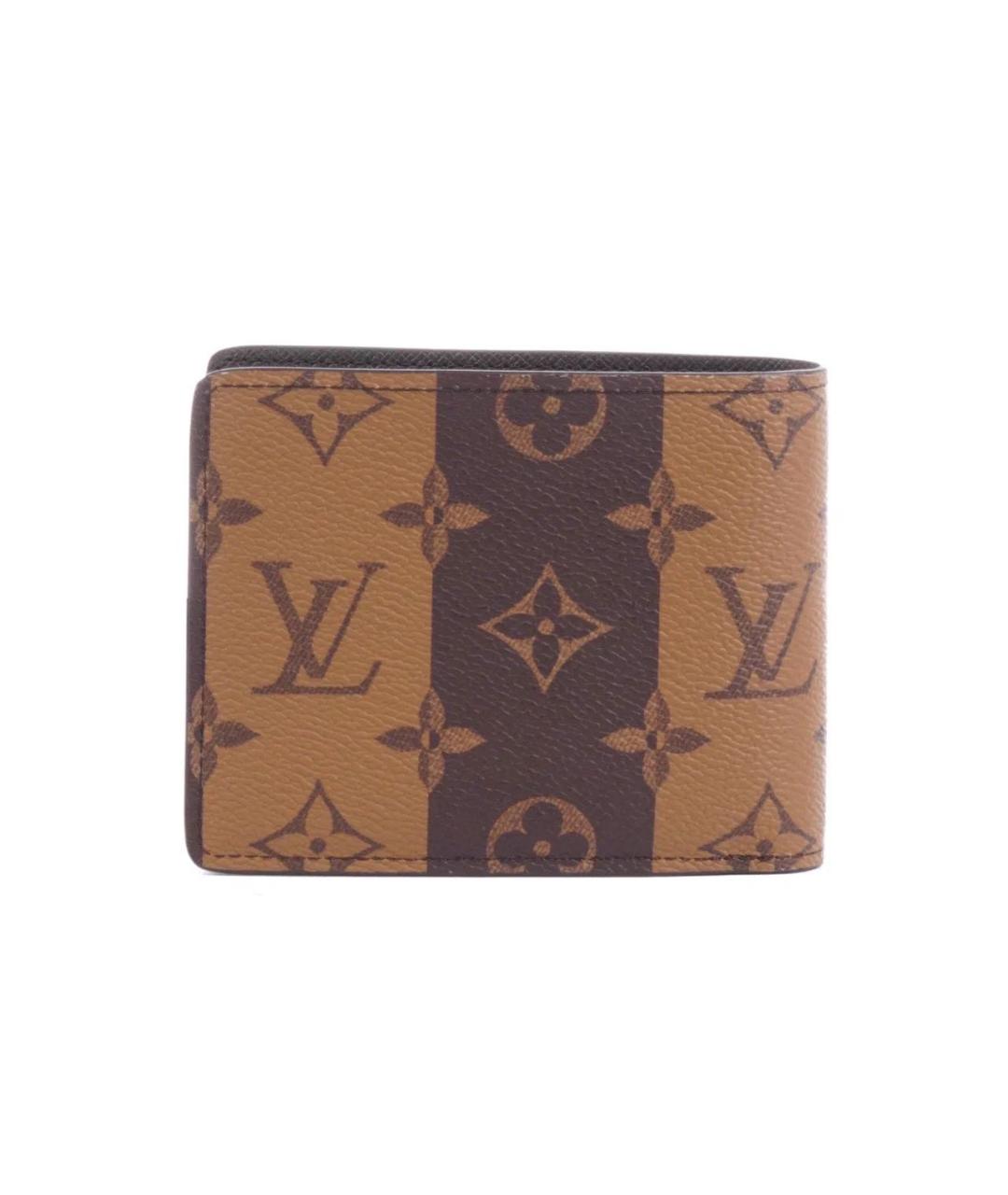 LOUIS VUITTON Коричневый кожаный кошелек, фото 3
