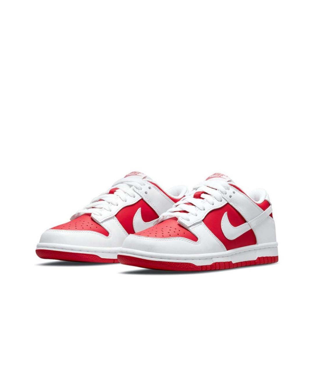NIKE Красные кожаные низкие кроссовки / кеды, фото 2