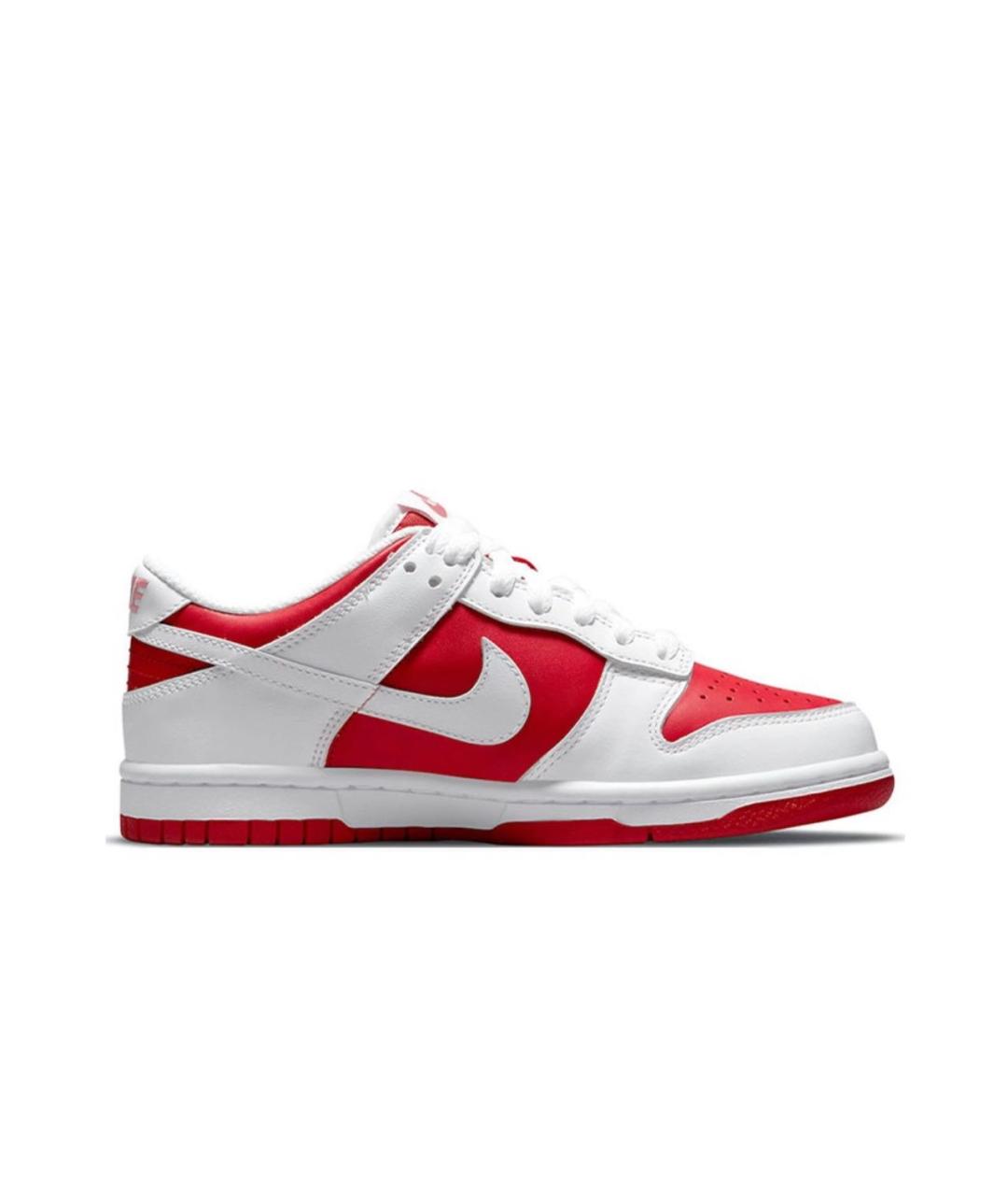 NIKE Красные кожаные низкие кроссовки / кеды, фото 4