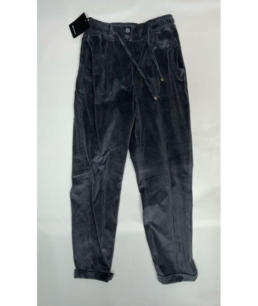 KITON Синие хлопковые повседневные брюки, фото 7