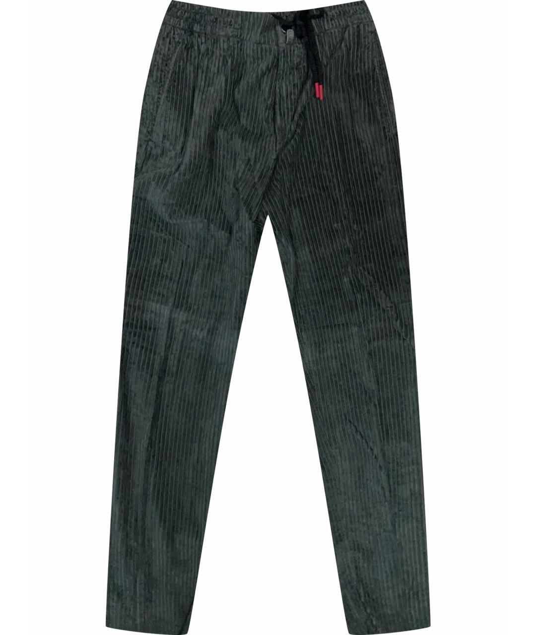 KITON Серые хлопковые повседневные брюки, фото 1