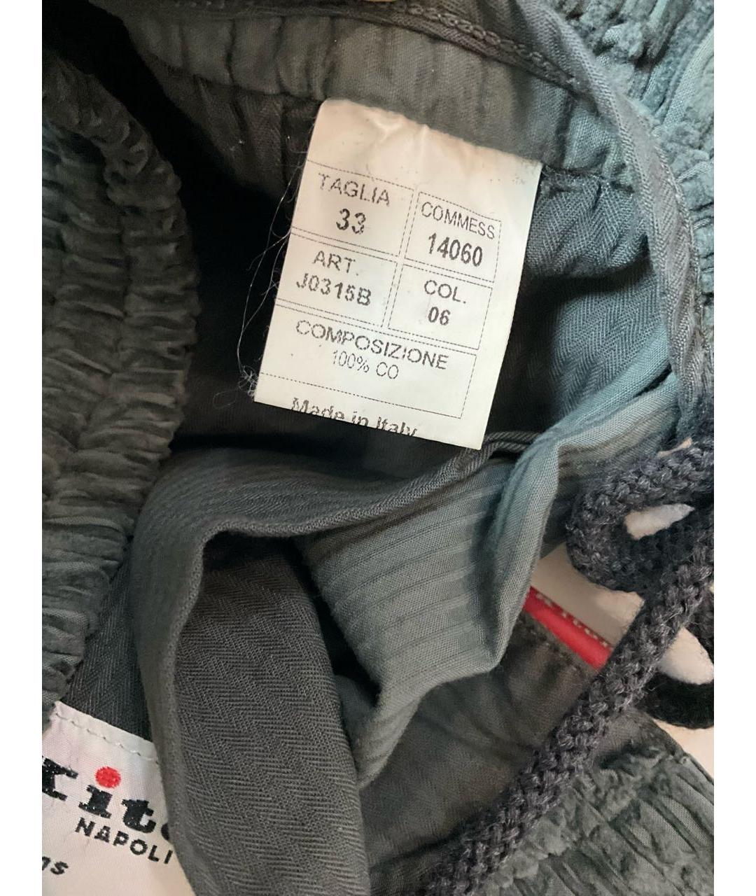 KITON Серые хлопковые повседневные брюки, фото 5
