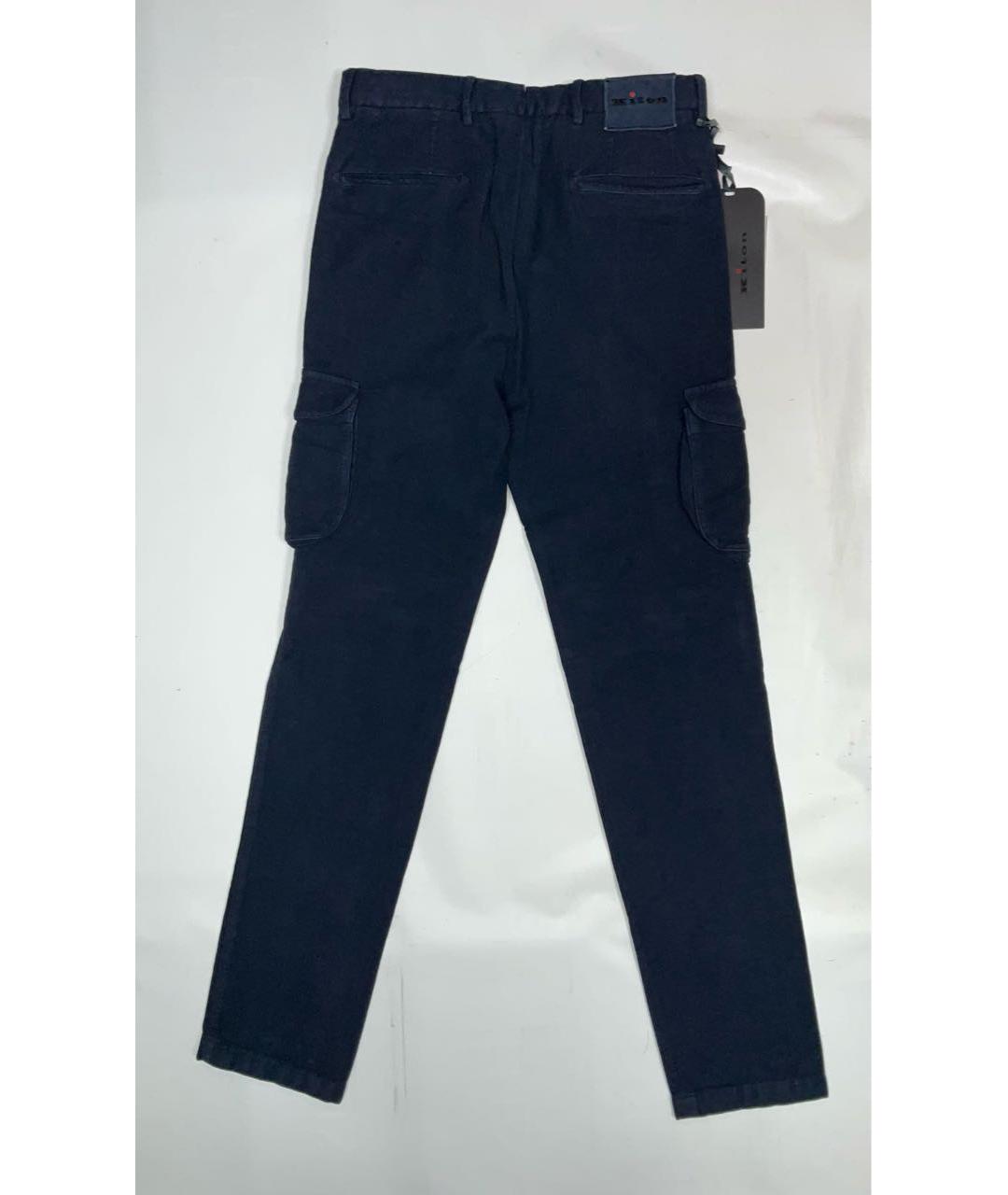 KITON Синие хлопковые повседневные брюки, фото 7