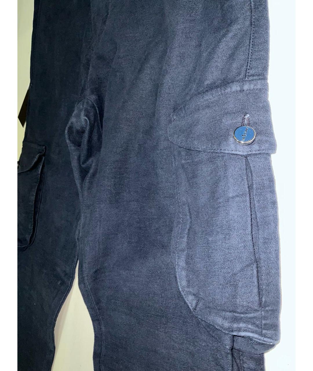 KITON Синие хлопковые повседневные брюки, фото 2