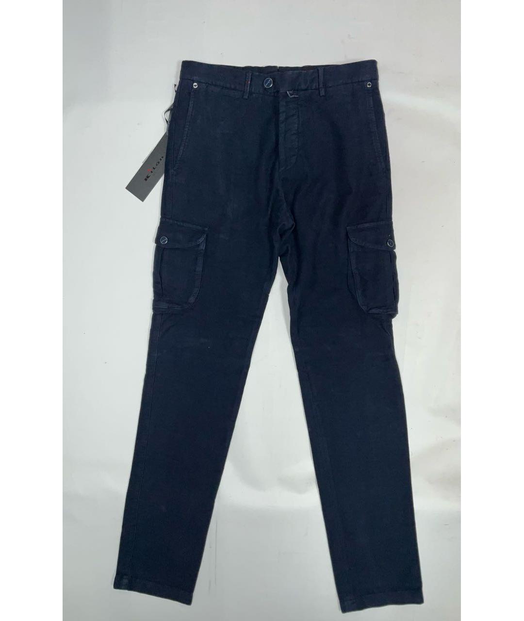 KITON Синие хлопковые повседневные брюки, фото 8