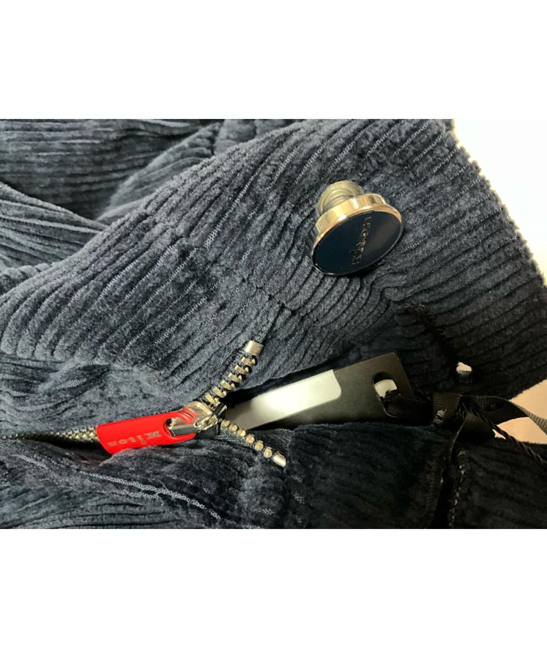 KITON Синие хлопковые повседневные брюки, фото 4