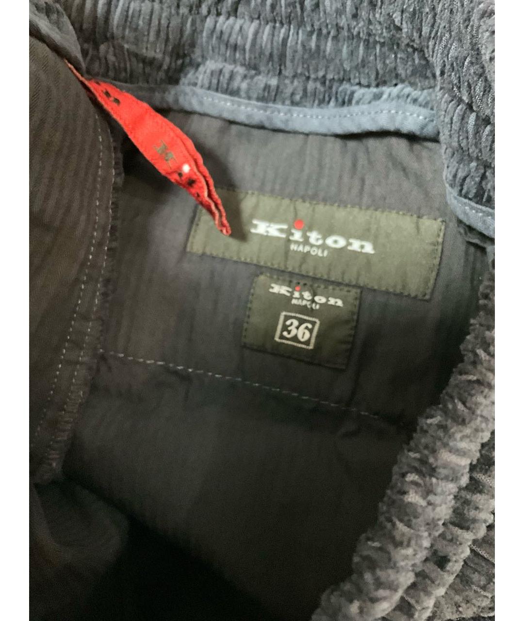 KITON Синие хлопковые повседневные брюки, фото 5
