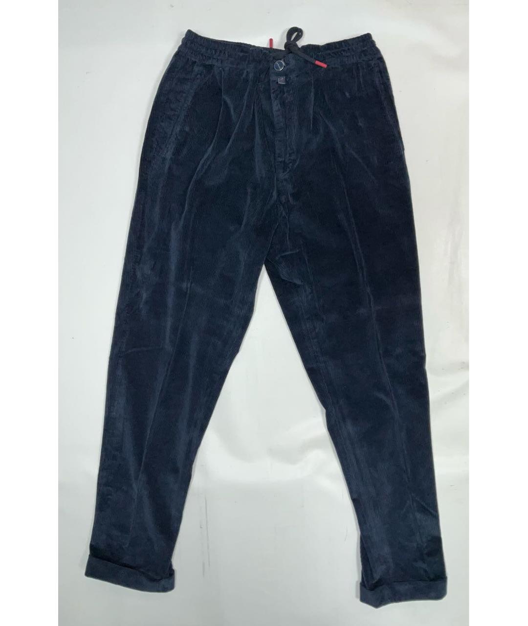 KITON Синие хлопковые повседневные брюки, фото 8