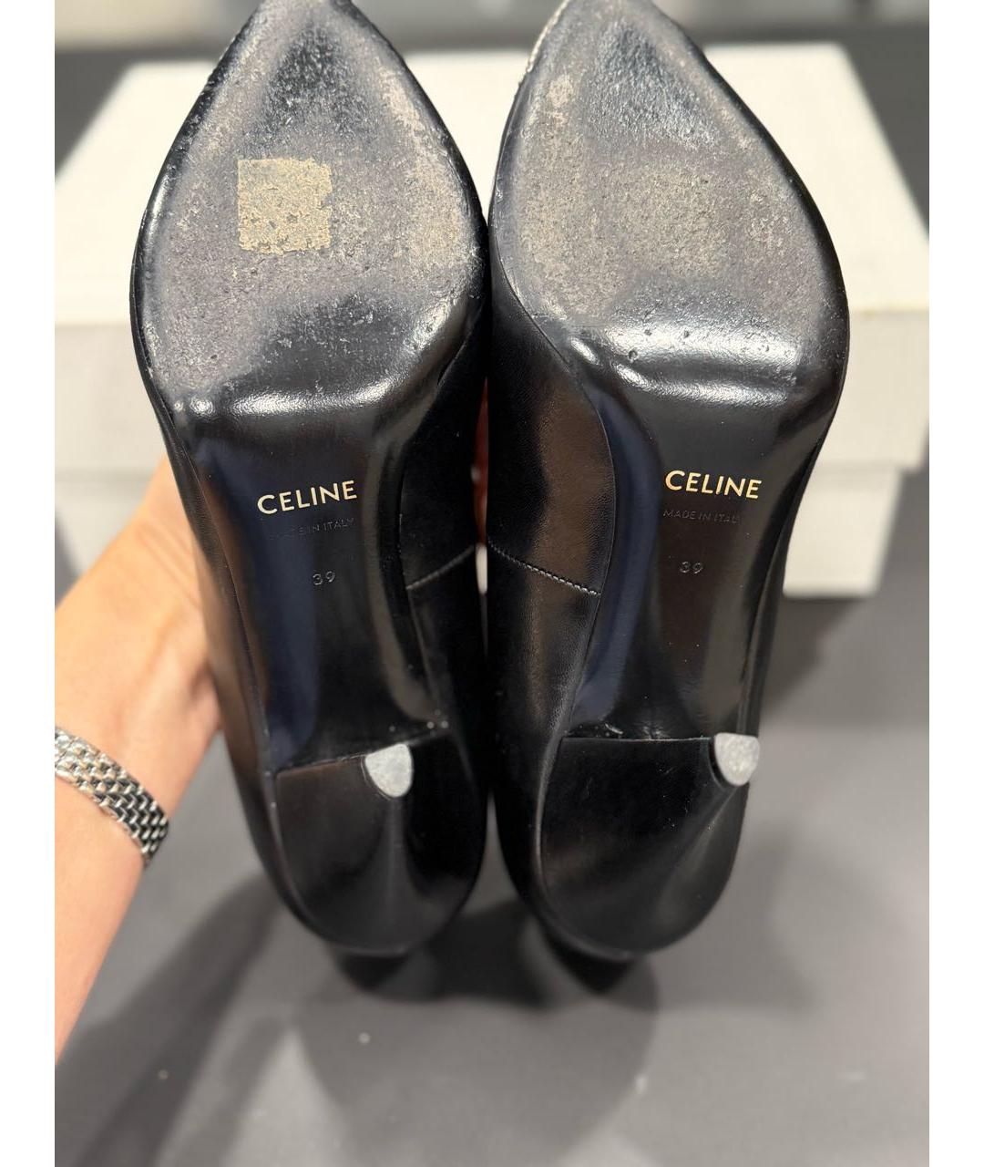 CELINE Черные кожаные туфли, фото 7