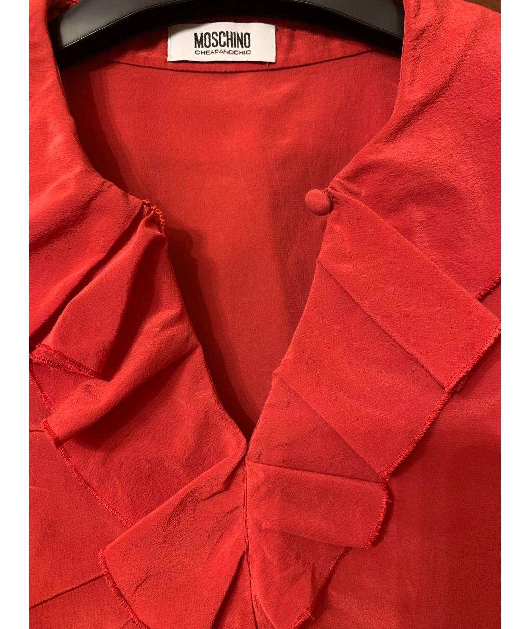 MOSCHINO Красная шелковая блузы, фото 4