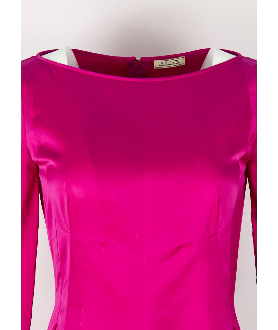 NINA RICCI Фуксия полиэстеровое повседневное платье, фото 3