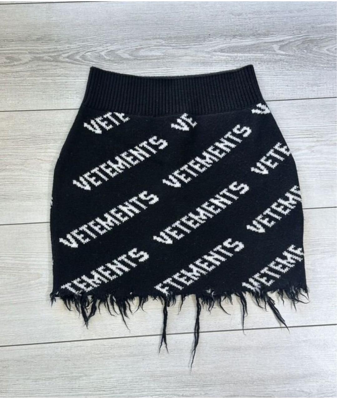 VETEMENTS Черная юбка мини, фото 4