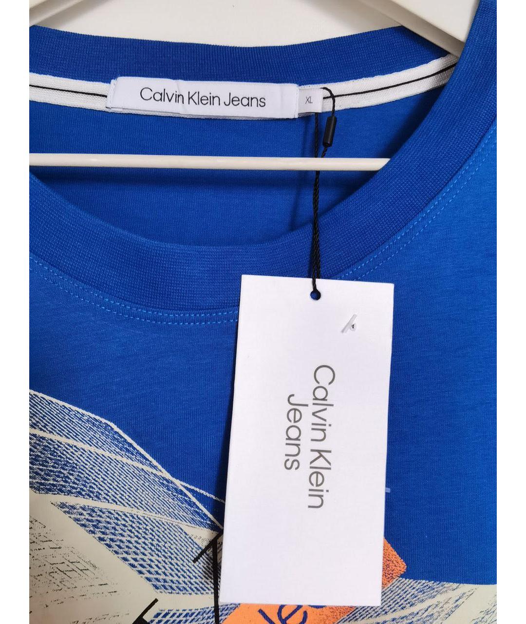 CALVIN KLEIN JEANS Синяя хлопковая футболка, фото 3