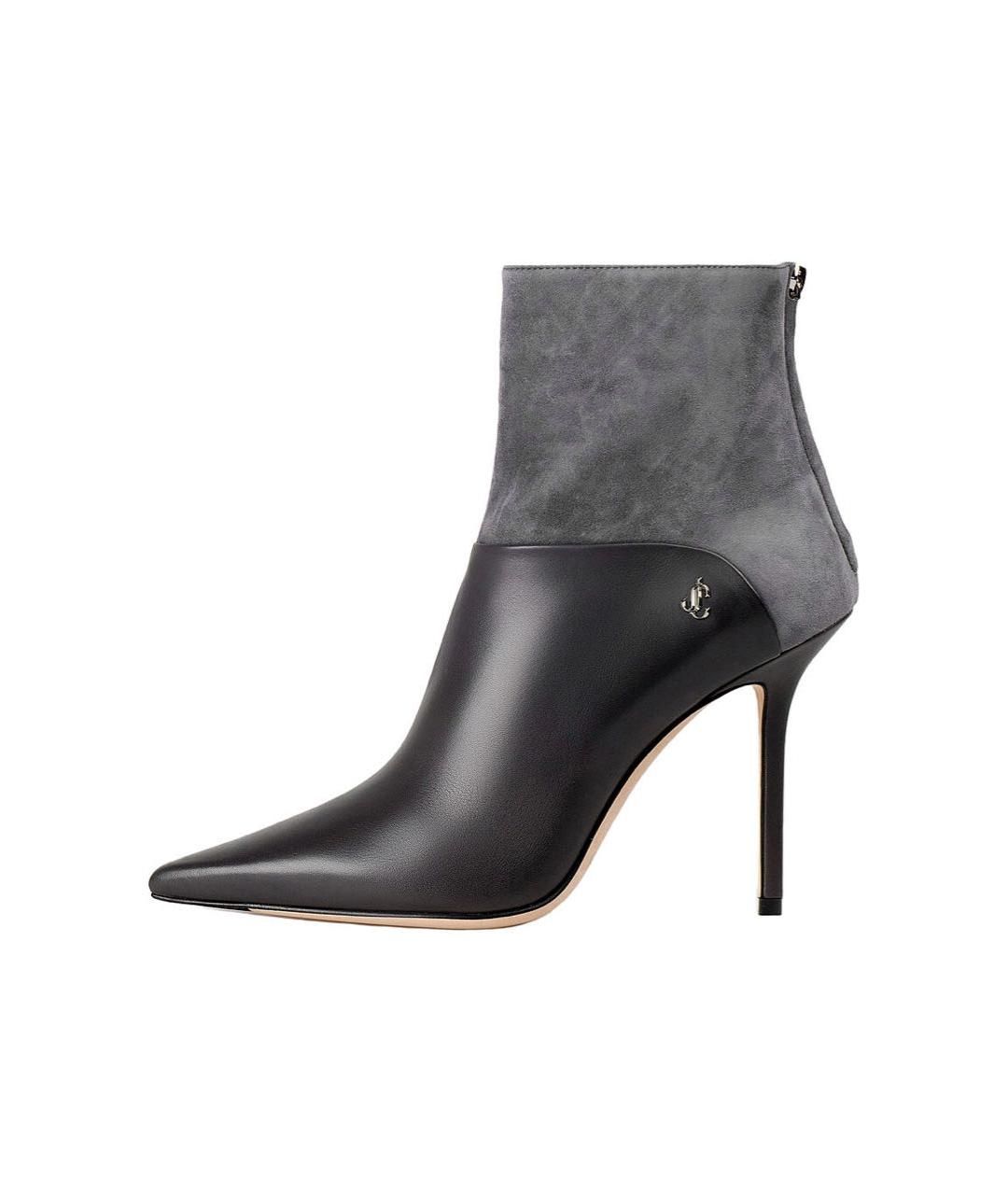 JIMMY CHOO Серые кожаные ботильоны, фото 3