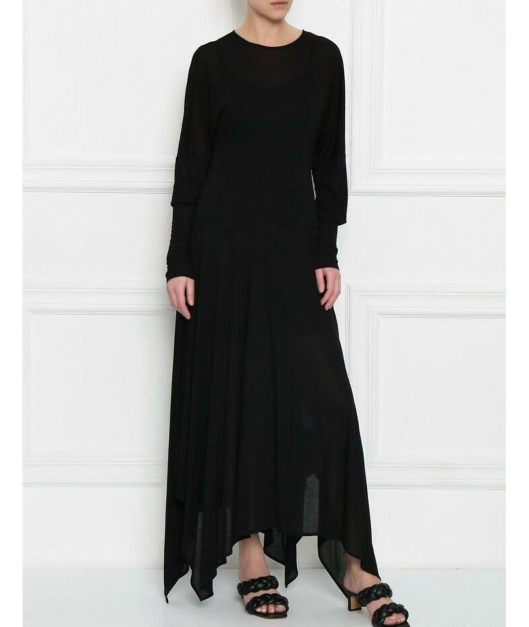 SPORTMAX Черное вискозное повседневное платье, фото 5