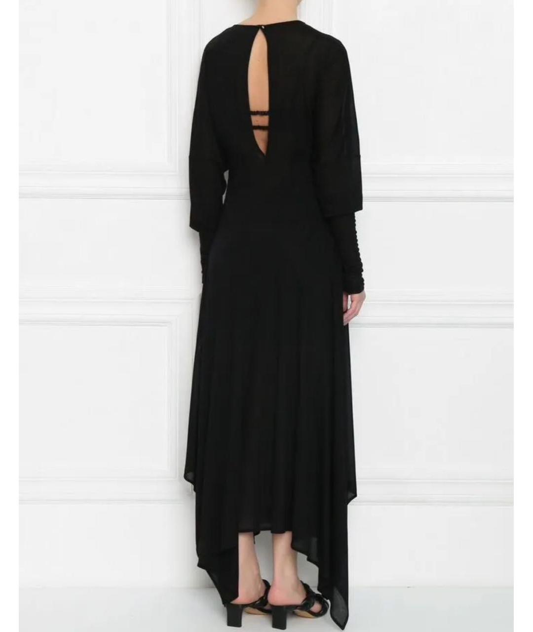 SPORTMAX Черное вискозное повседневное платье, фото 2