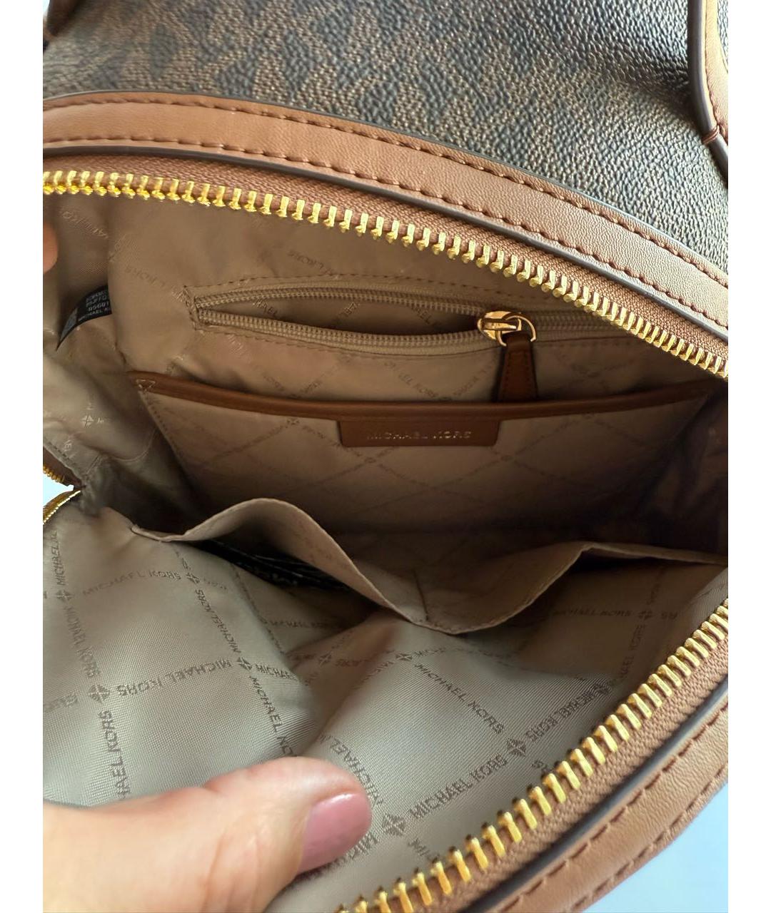 MICHAEL KORS Коричневый рюкзак из искусственной кожи, фото 4