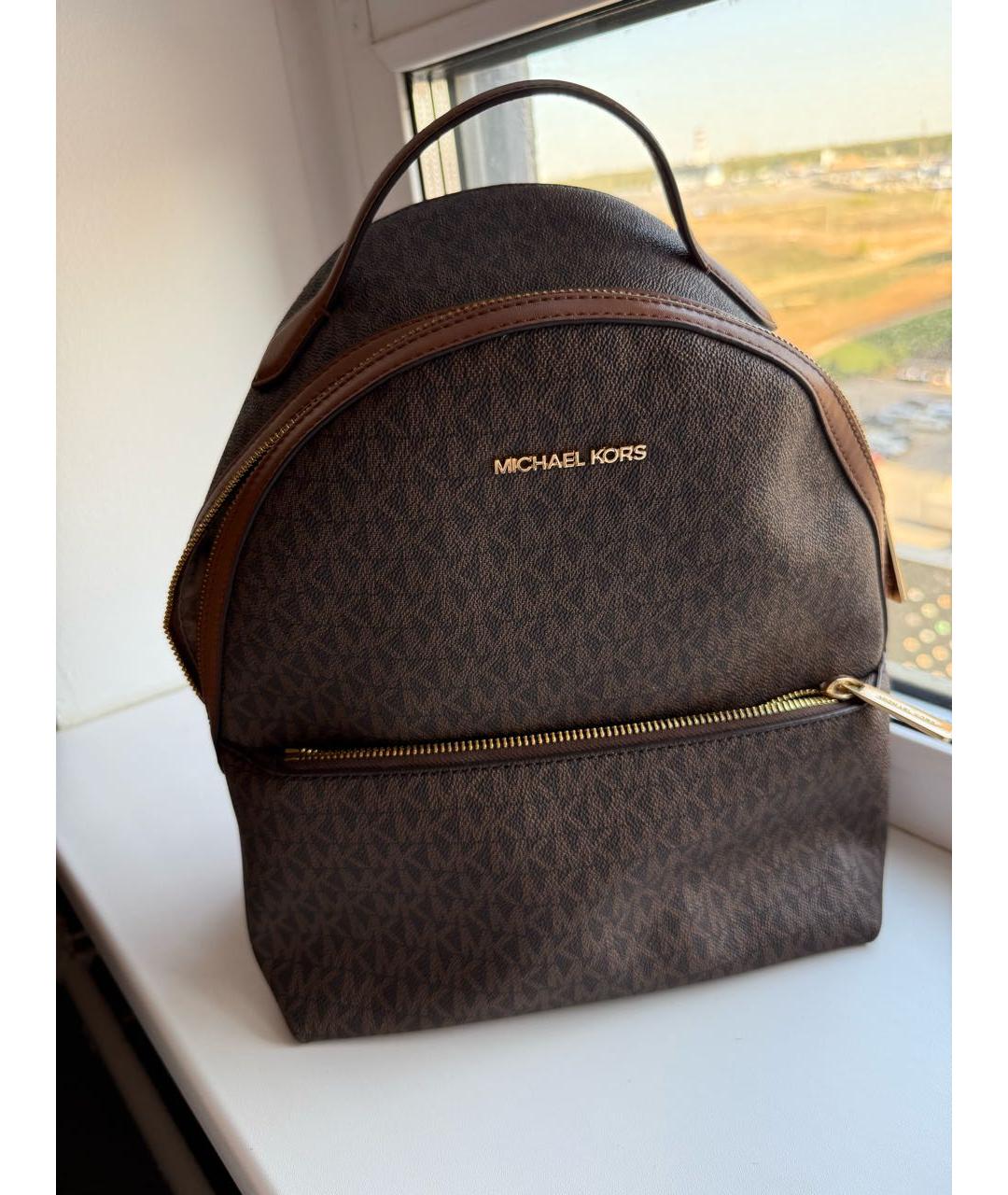MICHAEL KORS Коричневый рюкзак из искусственной кожи, фото 5