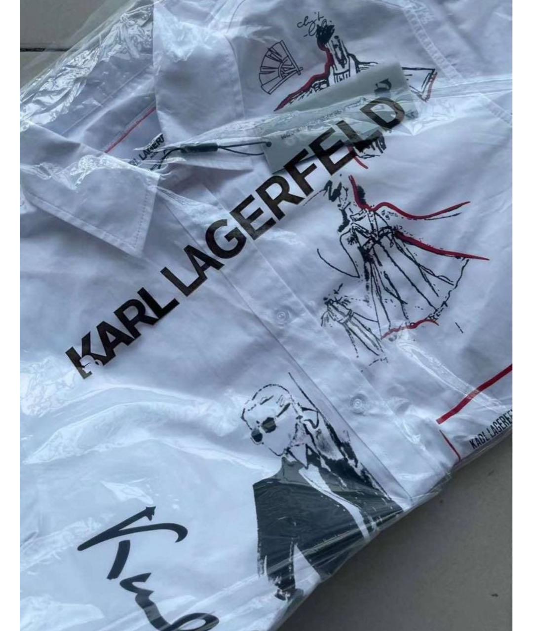 KARL LAGERFELD Белая хлопковая рубашка, фото 6