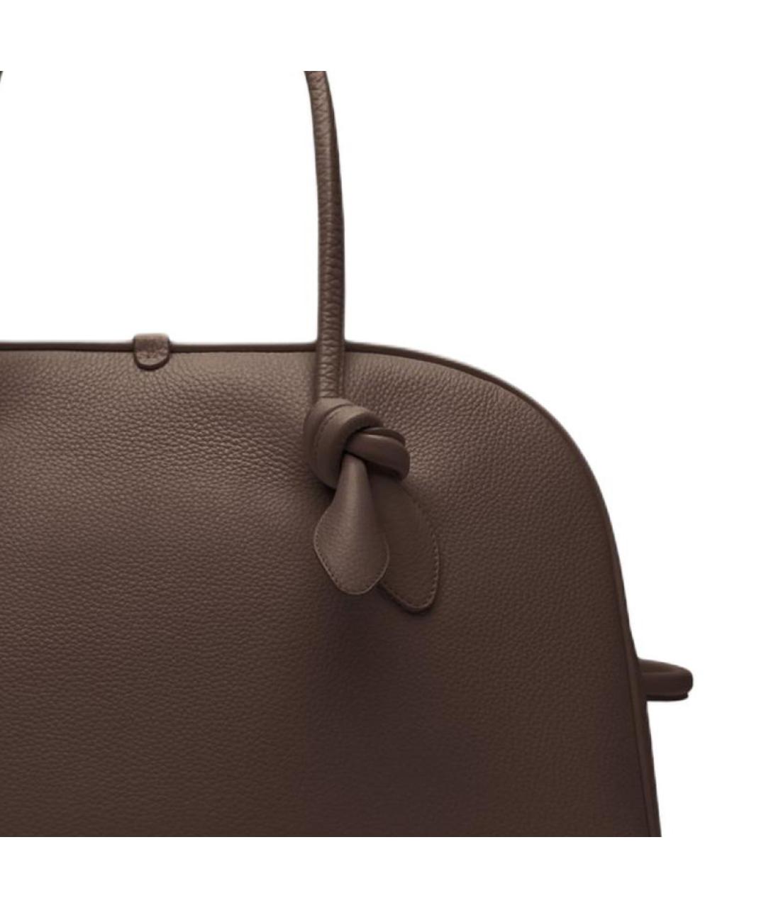 JACQUEMUS Коричневая кожаная сумка с короткими ручками, фото 5
