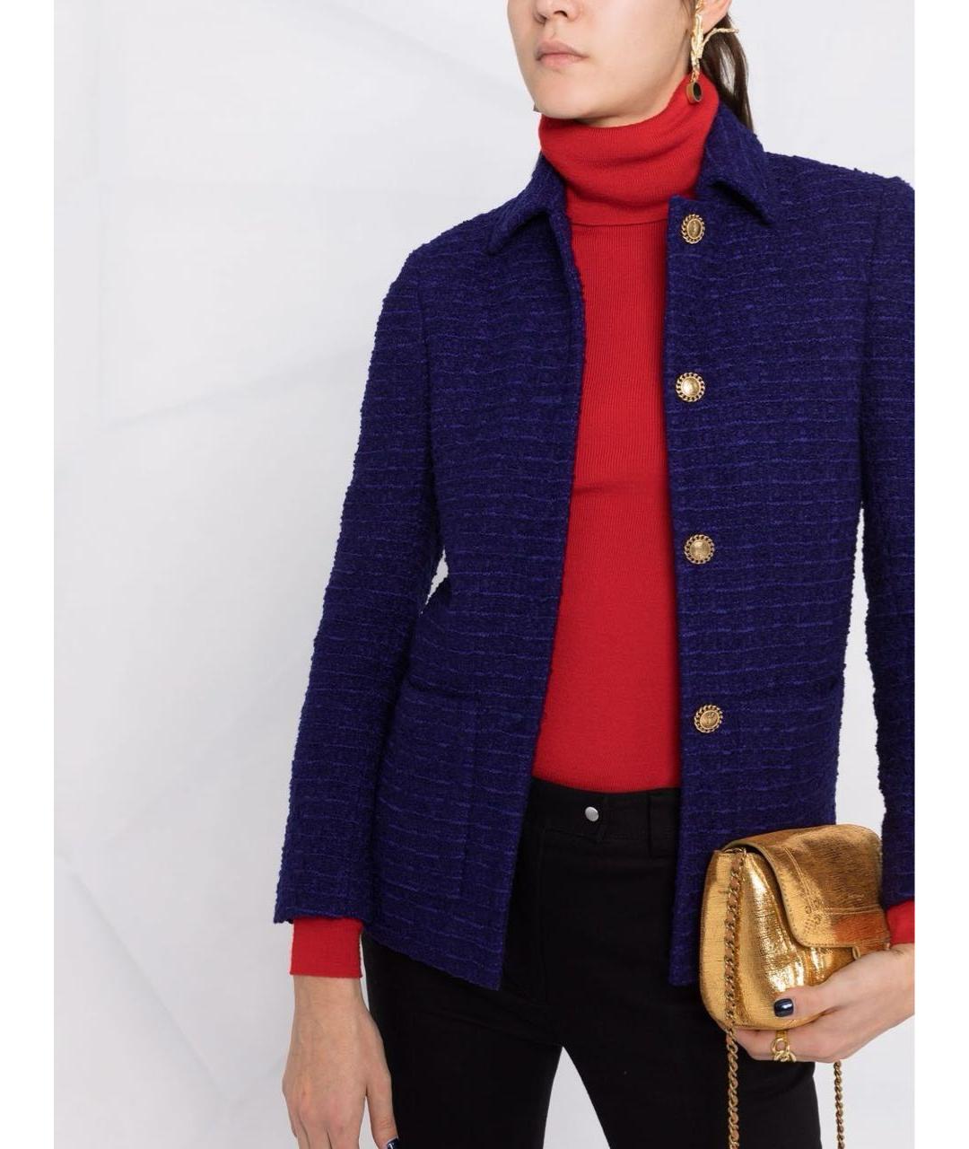 SAINT LAURENT Синий жакет/пиджак, фото 2