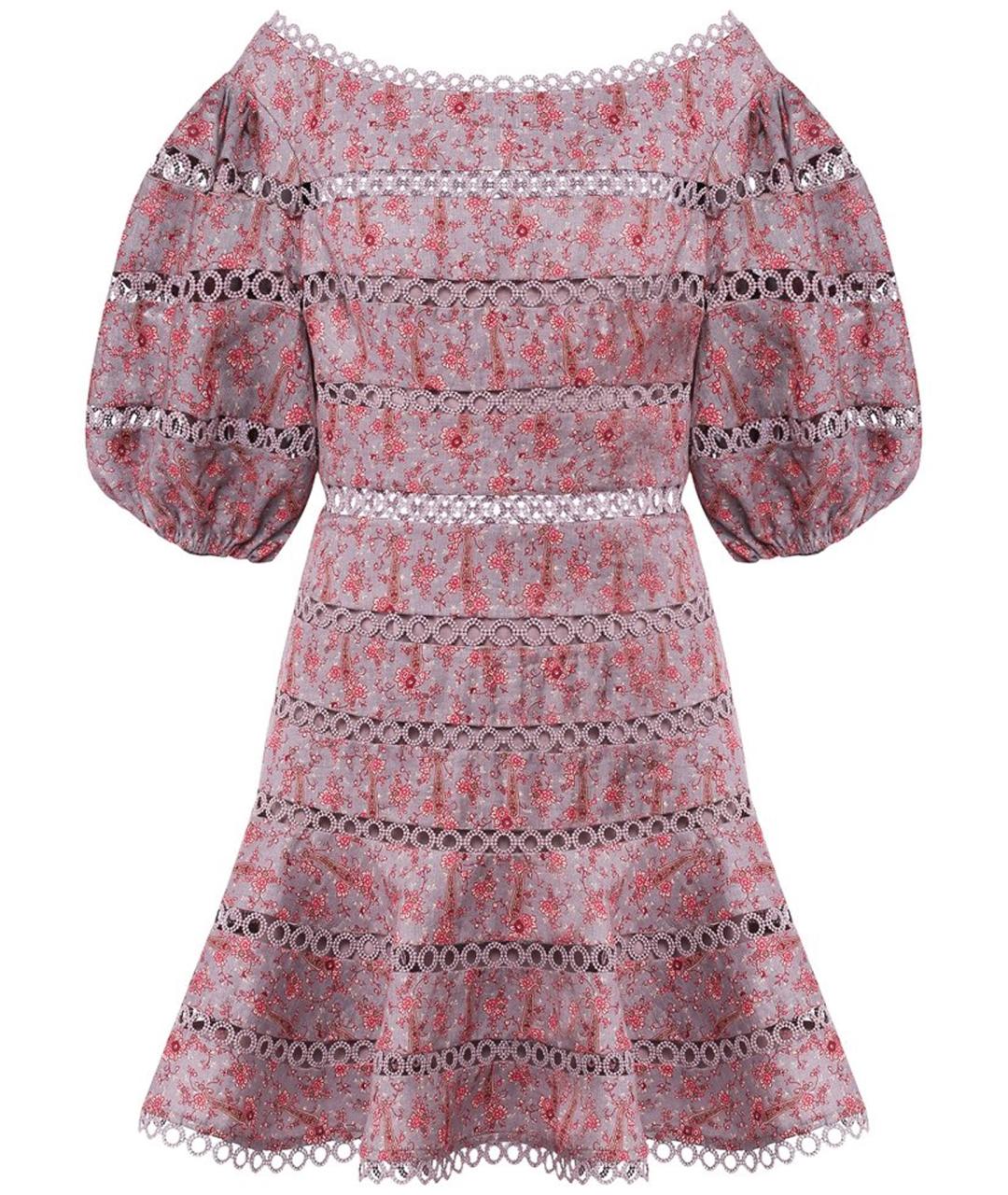 ZIMMERMANN Фиолетовое хлопковое повседневное платье, фото 1