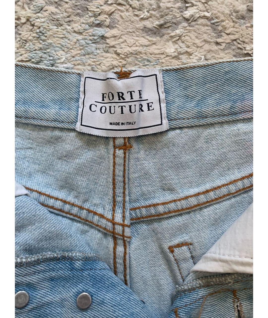 FORTE COUTURE Голубые деним шорты, фото 3