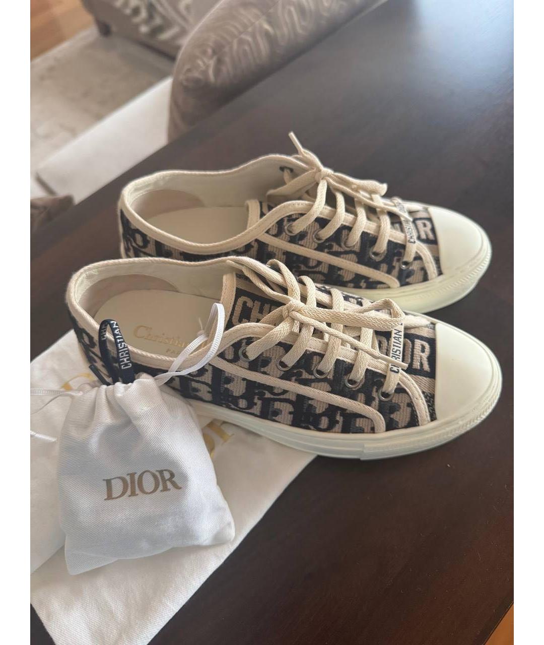 CHRISTIAN DIOR Белые текстильные кеды, фото 2