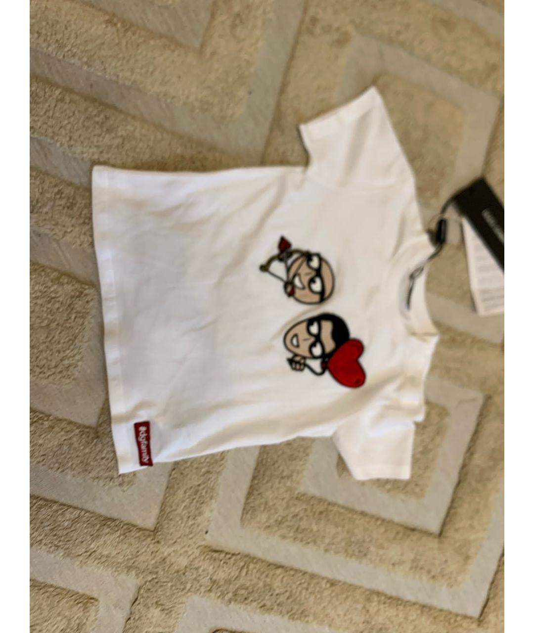 DOLCE&GABBANA Белый хлопковый футболка / топ, фото 3