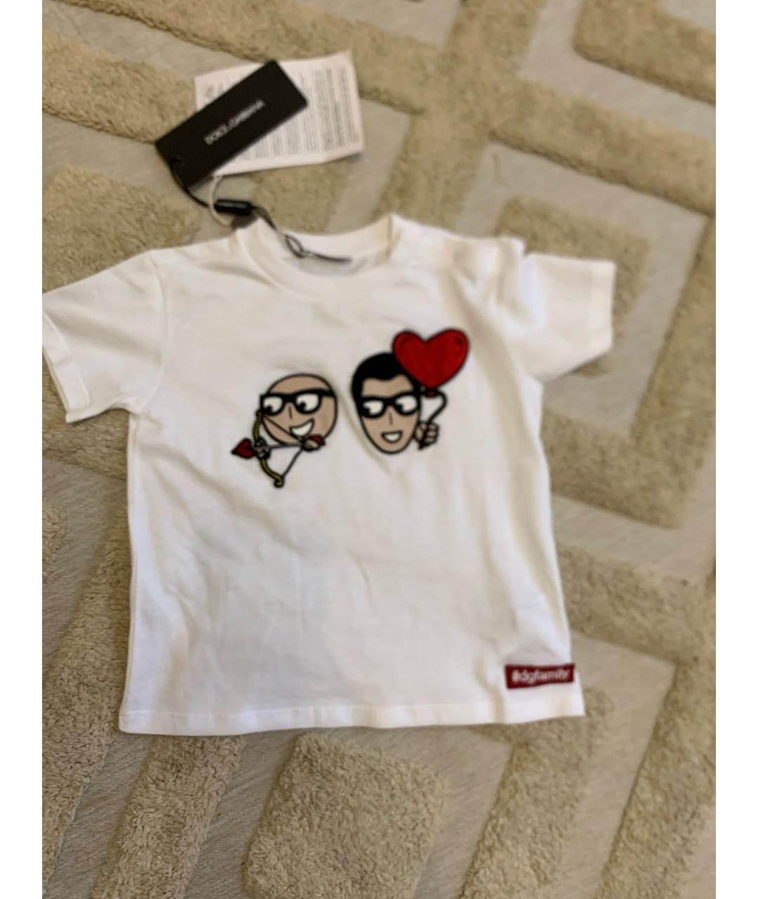 DOLCE&GABBANA Белый хлопковый футболка / топ, фото 7