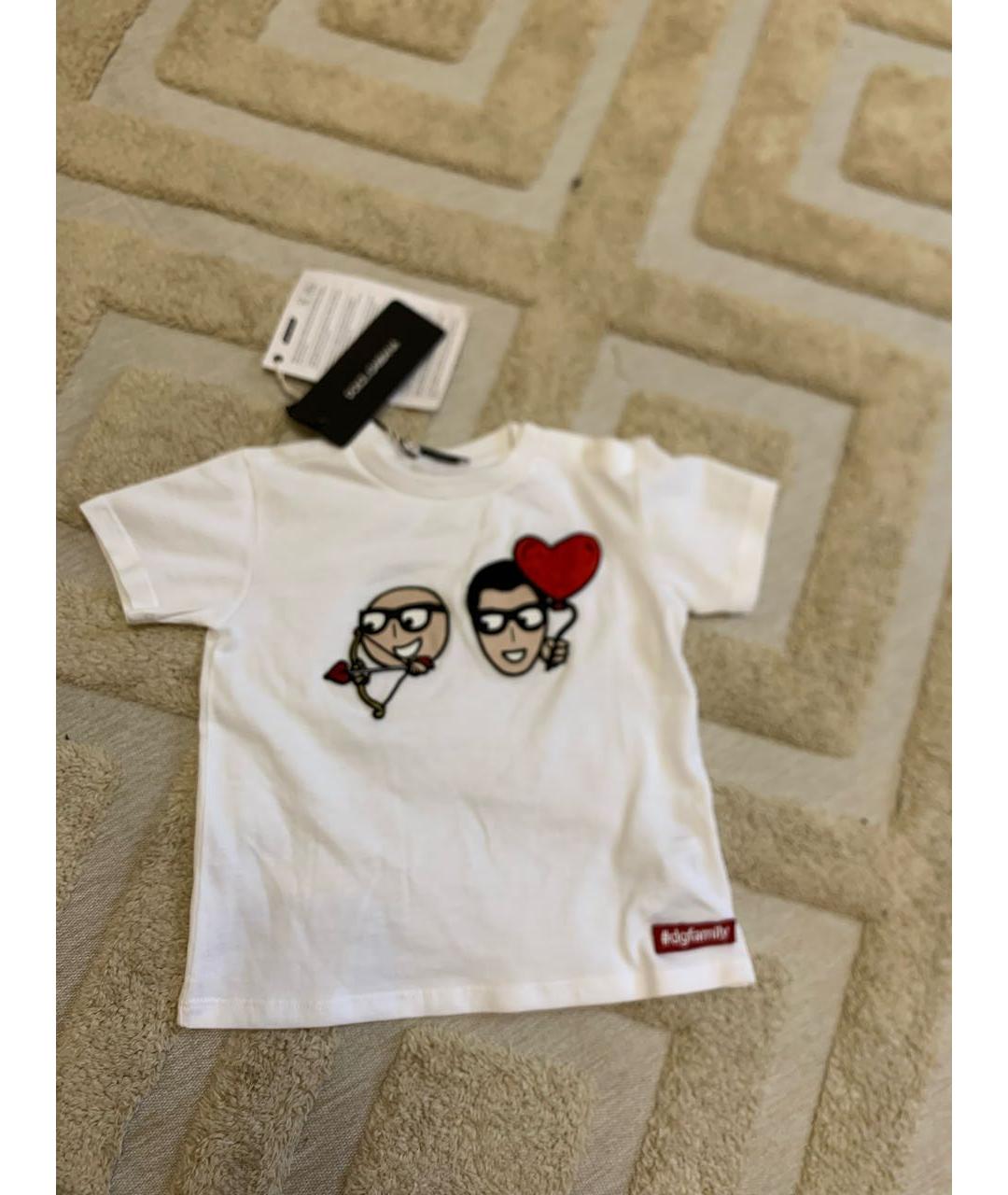 DOLCE&GABBANA Белый хлопковый футболка / топ, фото 2