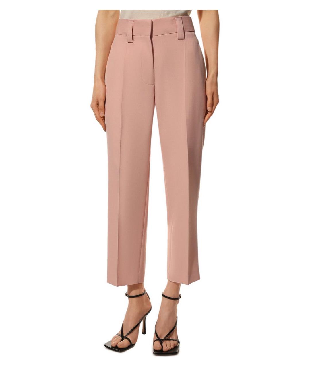 ACNE STUDIOS Розовые полиэстеровые прямые брюки, фото 3