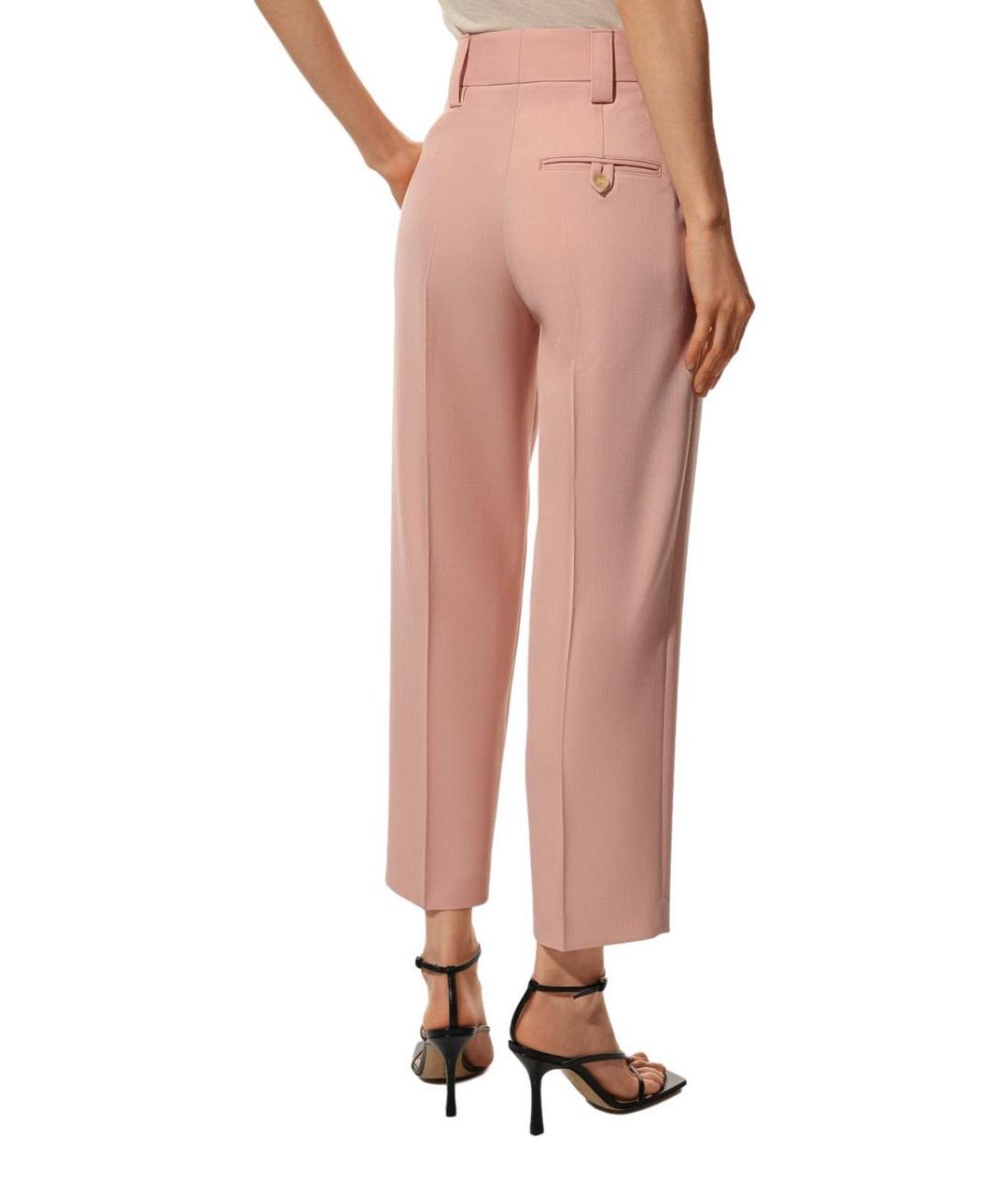 ACNE STUDIOS Розовые полиэстеровые прямые брюки, фото 2