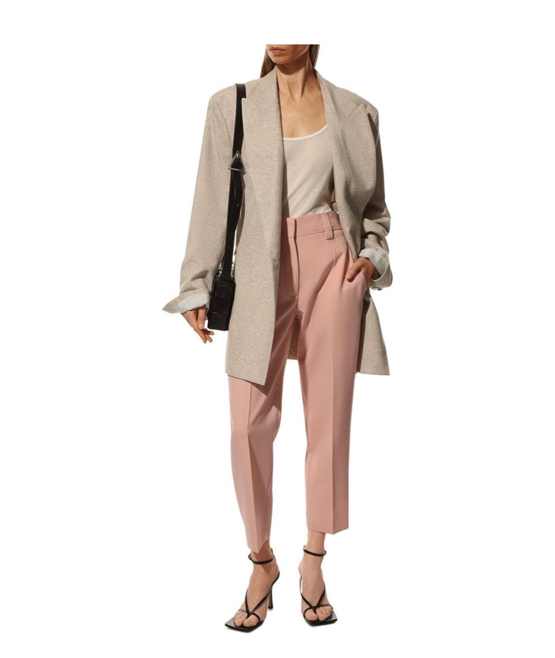 ACNE STUDIOS Розовые полиэстеровые прямые брюки, фото 4