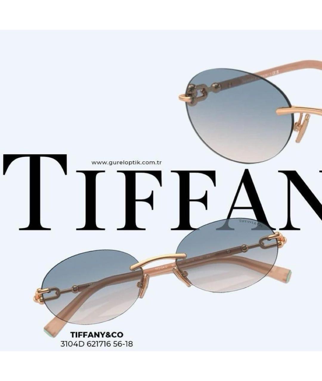 TIFFANY&CO Голубые металлические солнцезащитные очки, фото 3