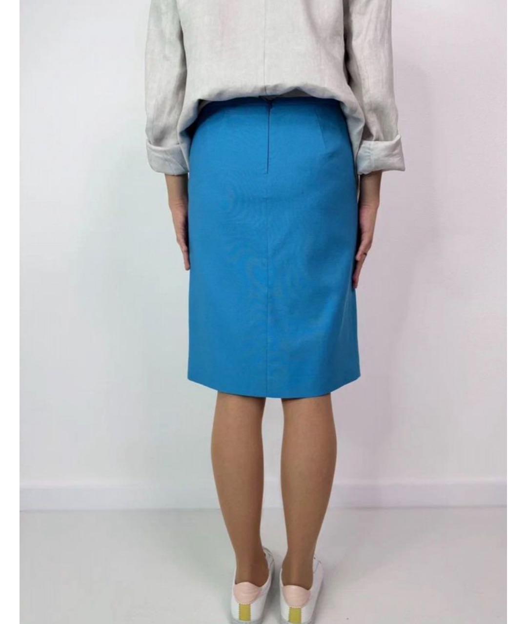 MAX MARA Голубая юбка миди, фото 2