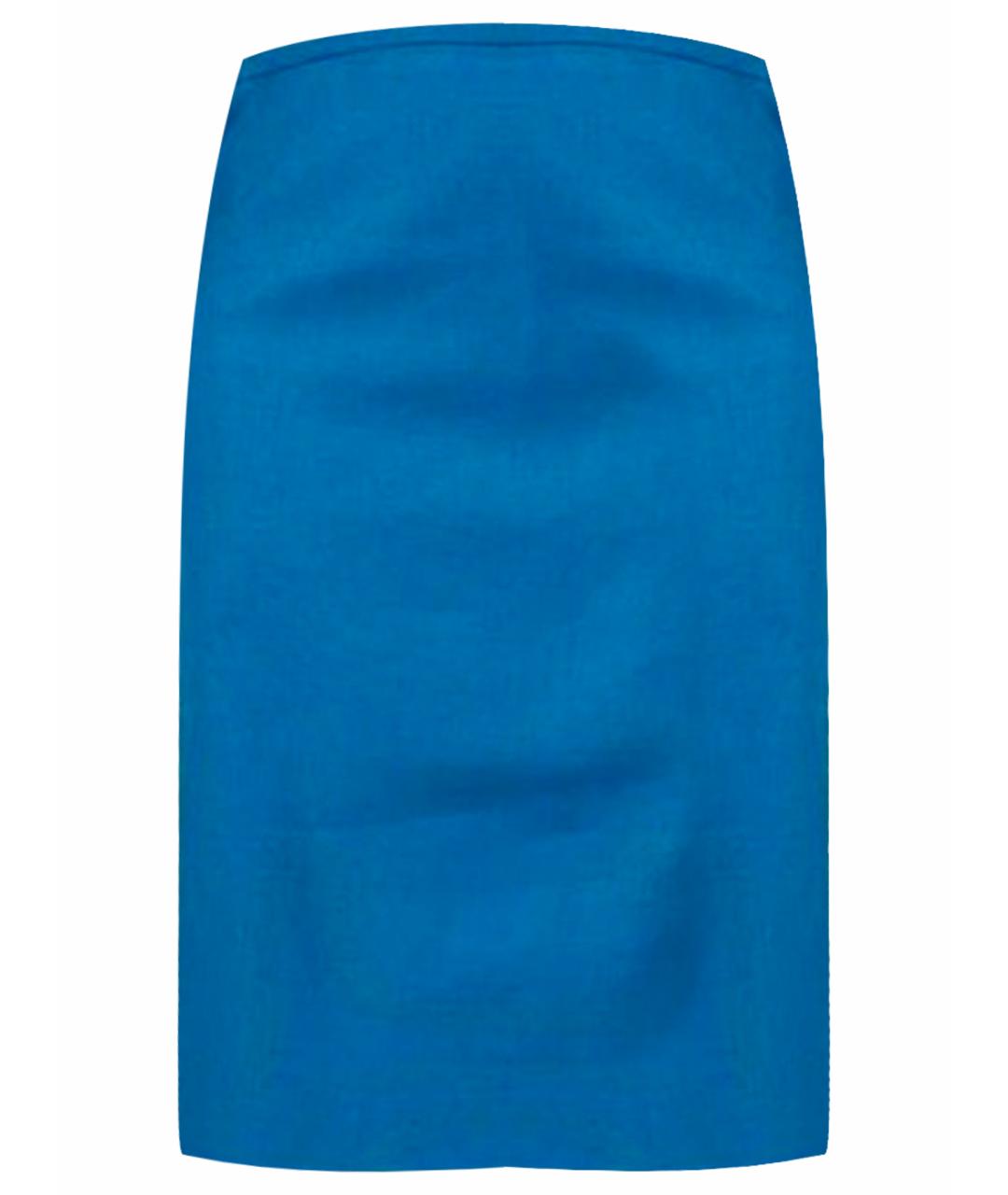 MAX MARA Голубая юбка миди, фото 1