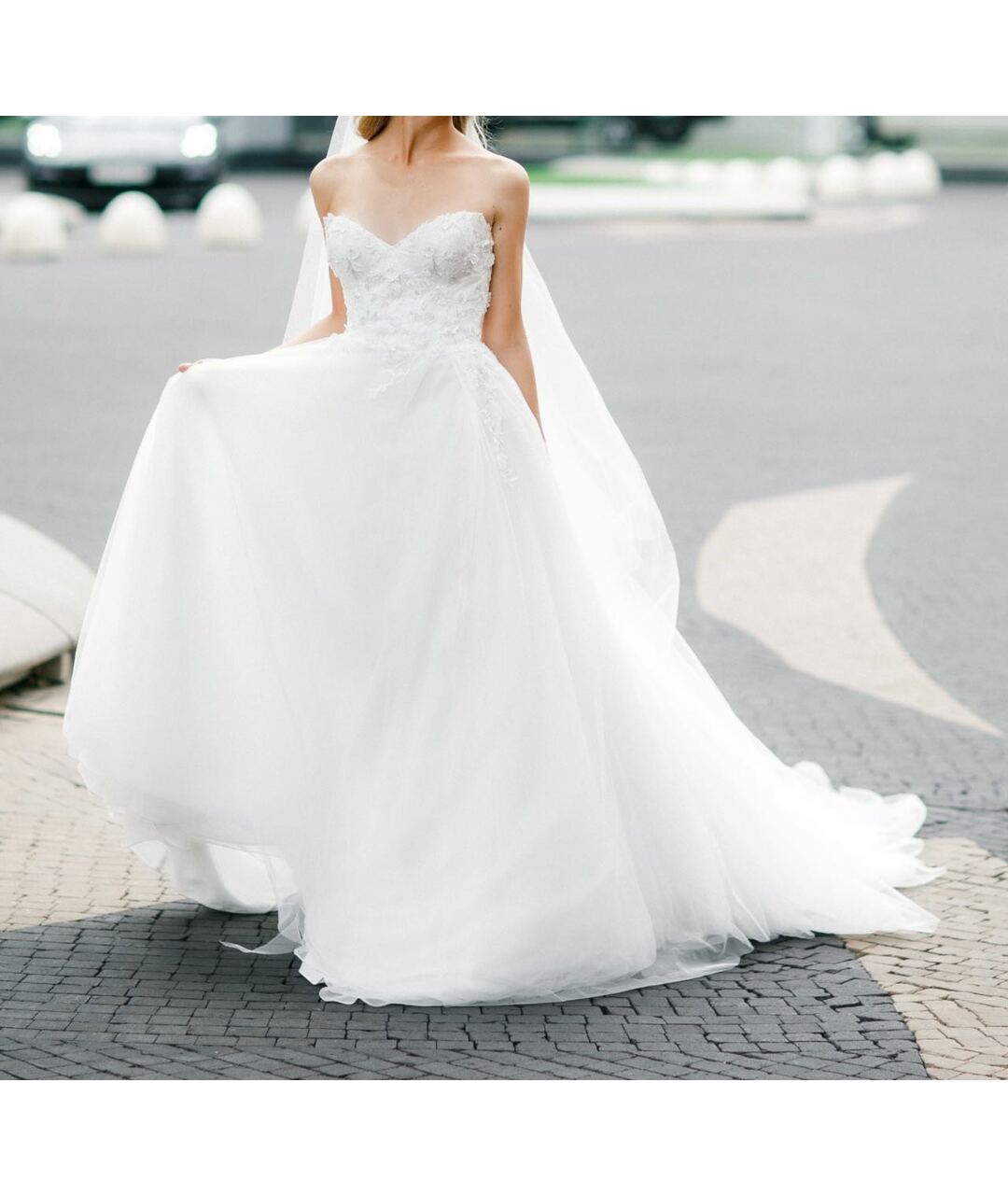 MONIQUE LHUILLIER Белое свадебное платье, фото 9