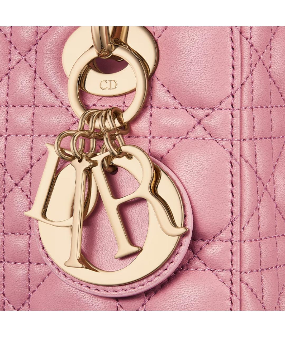 CHRISTIAN DIOR Розовая кожаная сумка через плечо, фото 5