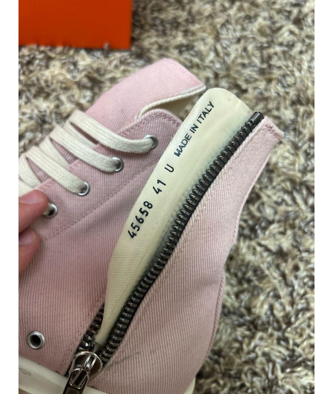 RICK OWENS DRKSHDW Розовые высокие кроссовки / кеды, фото 4