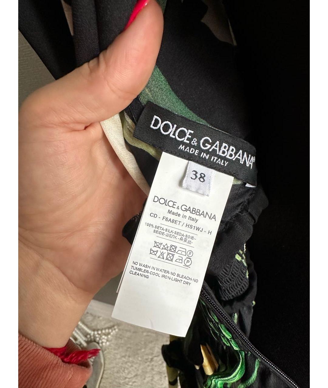 DOLCE&GABBANA Черное шифоновое повседневное платье, фото 3