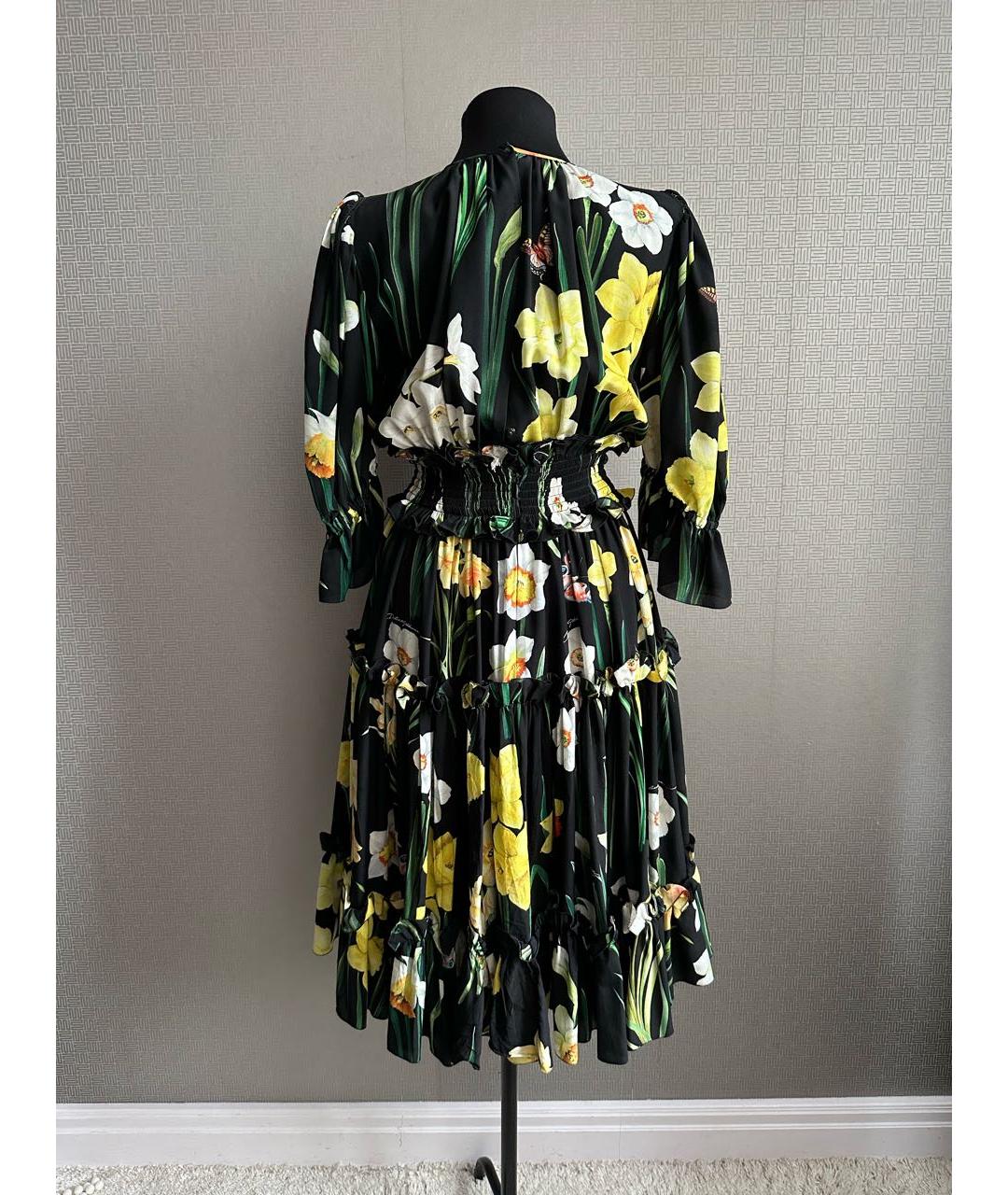 DOLCE&GABBANA Черное шифоновое повседневное платье, фото 2