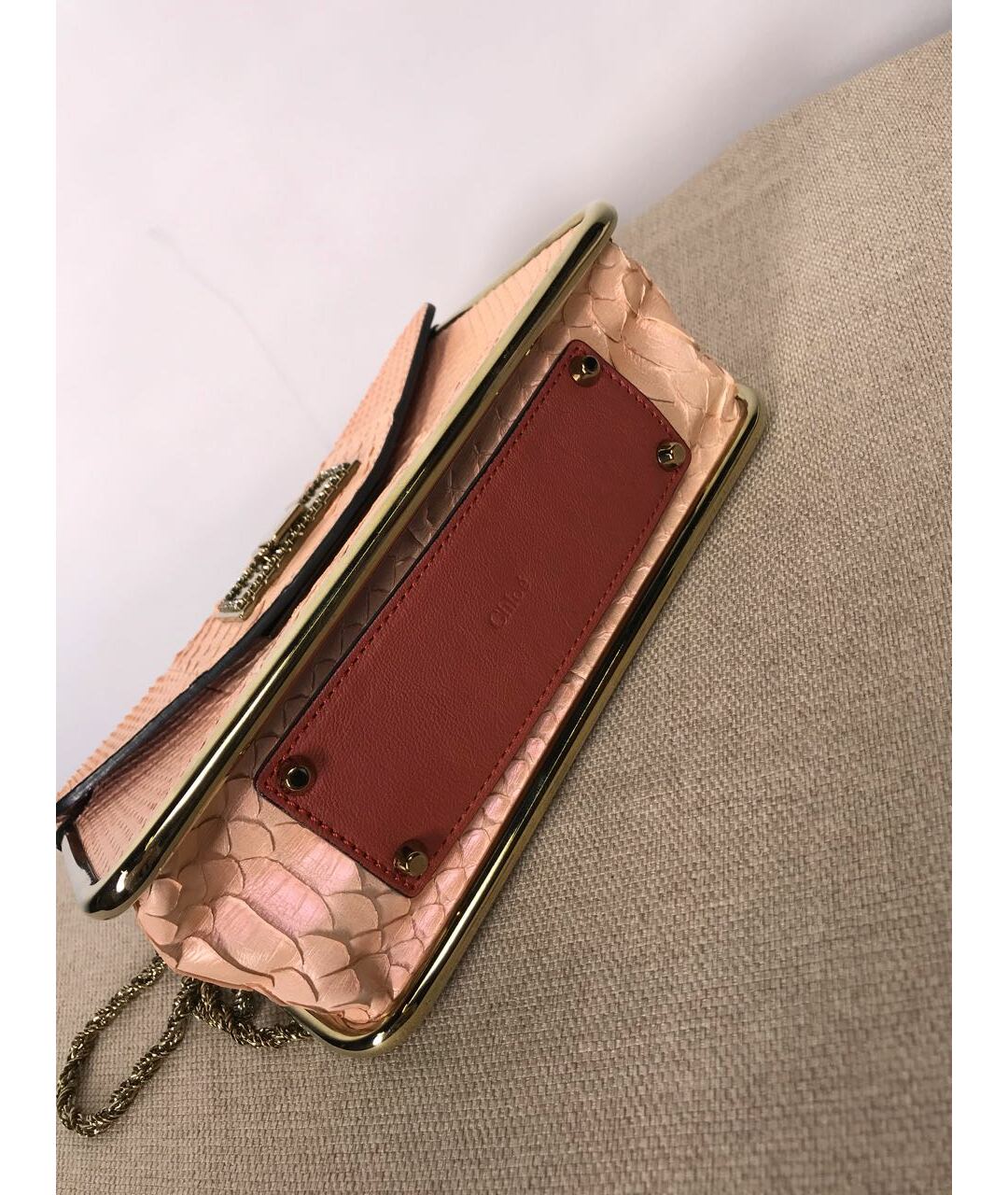 CHLOE Розовая сумка тоут из экзотической кожи, фото 4