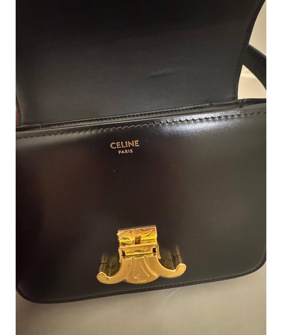 CELINE Черная кожаная сумка через плечо, фото 4